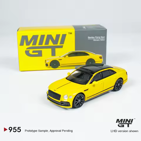 MINIGT 1:64 Bentley Flying Spur Monaco Yellow MGT alloy car Model 955