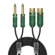 GOLLEY LION Professional Gold Plated Dual 6.35มม. TS Coaxial Audio Cable ถึง2 XLR Plug Coax Adapter