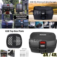 GSB 37L 47L Top Box lock Motorcycle Box Storage Extra Trunk Waterproof With Plate GSB BOX 37L 47L to