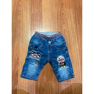 (Used) Korean Style Three-Quarter Jeans For Boys 7(4-5-6y) Plus A Anpanman Play Shirt