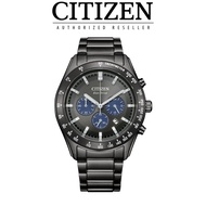[Official Warranty] Citizen CA4677-50H Men's Eco-Drive Chronograph Black Dial Stainless Steel Strap 