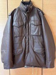特價！限時優惠！元祖初代 Nigo,原裝日本🇯🇵A Bathing Ape 木村拓哉 M65 Leather Down Jacket 羽絨皮褸外套