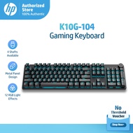 HP K10G-104 Mechanical Gaming Keyboard - RGB Backlit, 4 Switches & Hand Rest Available, Ergo Wrist R