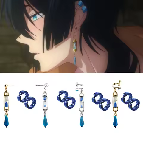 Anime Vanitas Earrings The Case Study of Vanitas No Karte Props Hourglass Earrings Ear Cuff Cosplay 