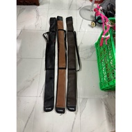 Dawa fishing rod bag made of leather, 1,75m long, holds a 2-piece rod, 3m and 1 outer guard