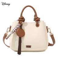 Disney 2025แท้ Mickey กระเป๋าสะพายข้างสตรีใหม่ฤดูร้อนอเนกประสงค์สีฟ้าและสีขาวกระเป๋าถือแฟชั่นกระเป๋า