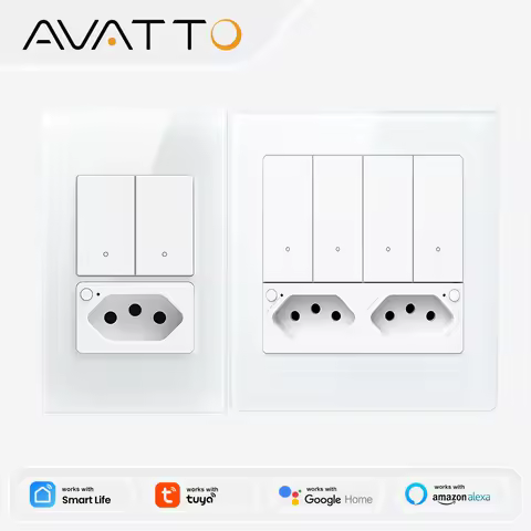 AVATTO 4x2/4x4 WiFi Light Switch & Brazil Socket,Support Two-Ways Control,AVATTO APP Remote Control.