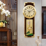 ClockLight Luxury New Chinese Pure Copper Clock Wall Clock Living Room Home Modern Pocket Watch Crea
