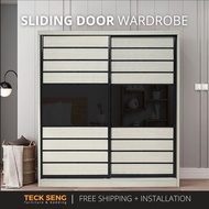 (FREE Shipping & FREE Installation) TECK SENG 8 Feet Sliding Doors Wardrobe / Anti-Jump / 2 Sliding 