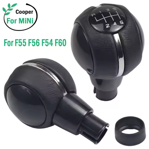 Black Leather+ABC 6 Speed Manual Gear Shift Stick Knob Fit For Mini Cooper F54 F55 F56 F57 F60 Gear 