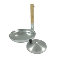 Oyako Nabe Japanese Flat Pan Vertical Wood Handle with Lid 16cm