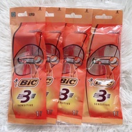 BIC มีดโกนหนวด บิค มีดโกนหนวด 3 ใบมีดมาพร้อมแถบสารหล่อลื่น 1แพค 4ด้าม