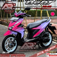 (COD) TERBARU Decal Sticker Honda Beat DELUXE STREET 2020 2021 2022 2023  Full body - Stiker Skotlet