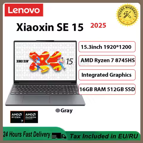 Lenovo 2025 XiaoXin 16/15 SE Laptop AMD Ryzen 7 8745HS Radeon 780M 16G+512G New Notebook PC