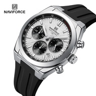 NAVIFORCE NF8080 Men's Quartz Watch Luminous Hands Silicone Strap Multifunctional Chronograph Watch 