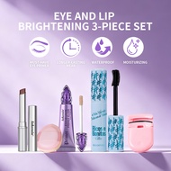 Lakerain Complete Daily Makeup Set Nude Lipstick + 24H Eyeshadow Primer + 3-in-1 Volume Mascara + Ey