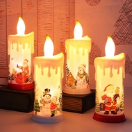 Christmas Decoration Candle Light LED Simulation Electronic Candle Santa Snowman Decoration Night Light