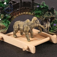 [OUK-t] Brass Woolly Mammoth Figurine Copper Sculpture Extinct Animal Art Piece for Study Desk or Sh