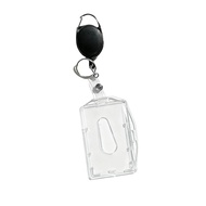 Id card case Kartu ID PC 2 Sisi Transparan Vertikal Pemegang ID Nama Tag Clear Card Degan Gesper tar