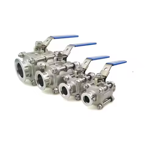 KF16 KF25 KF40 KF50 SUS304 Stainless Steel KF High Vacuum Ball Valve Quick Installation Flange Three