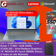 LENOVO FLEX 5 14ABR8 82XX009VMJ / 82XX009WMJ LAPTOP (RYZEN 7 7730U16GB512GB SSD14"WUXGARADEON GRAPHI