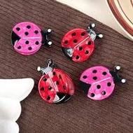 4 Pcs Women's 3.5 Cm/1.38 Inch Simulated Seven-Star Ladybug Acetate Hair Claw Clips, Fashionable Hai