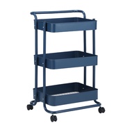 INDEX LIVING MALL ชั้นวางของ 3 ชั้นพร้อมล้อ รุ่นโลแกน-เอ็น - สีฟ้าเข้ม