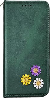 [Improved Case for Elderly] Easy Smartphone a A401FC Y Mobile Compatible Folio Small Flower Case Gre