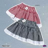 TwinsShopVip TW21187 Short Skirt Ruffled Stitching Lace Decoration ..