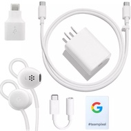 Original 18W Google Charger, USB-C WIRED EARBUDS, USB C to 3.5mm, OTG Adapter For Google Pixel