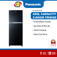 Panasonic Refrigerator (450L) AI ECONAVI Inverter Blue Ag Extra Cool Zone 2-Door Fridge NR-TX461CPKM