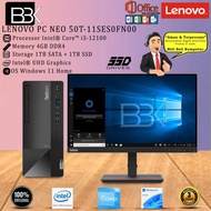 Lenovo PC NEO 50T 11SES0FN00 i3-12100 4GB 1TB+1TB SSD W11H OHS21 + LED