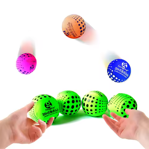 60mm 3in1 Multi-Function Balls Set of 3 - Washable Juggling Ball for Beginners | Water Skimming Ball