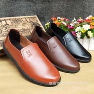 Spring Mongolian Bulls 2 0 4 Fire Soft-Soled Leather Shoes Middle-Aged Elderly Dad Casual Wenzhou