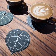 【植物杯墊】圓葉花燭杯墊 觀葉植物 軟膠仿真材質