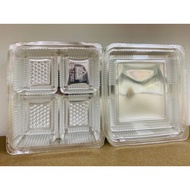 10pcs 4 Cavity 50-75g Pvc Case with Cover Mooncake Container Box Dessert Tray 4连50-75克月饼透明包装盒糕点果冻pvc
