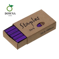 DOWNA 1000Pcs Staples per Pack Colored Staples, 6 Colors Metal 26/6 Standard Staples, Home 26/6 1/4 