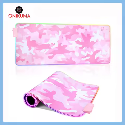 NEW ONIKUMA Pink Gaming Mouse Pad RGB Backlit Mouse Pad Gamer Mousepad 800x300mm Large keyboard Desk