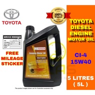 Toyota Genuine Diesel Motor Oil 5L / 1L - CI-4 15W-40 15W40 Diesel Engine Oil Minyak Enjin
