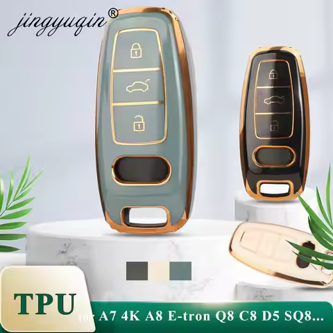 jingyuqin Soft TPU Car Remote Key Case Cover for Audi 4K A8 E-tron Q5 Q7 Q8 C8 D5 SQ8 R8 A1 A3 A4 A6