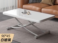 其他品牌 - 折疊升降多功能茶几 - 圓角90*45【白玻璃】鋼化玻璃