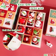 【SG】5Pcs christmas blind box Christmas Gift Box 12Grid DIY Kids Countdown Advent Calendar Box Poked 
