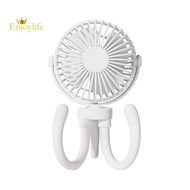 Baby Stroller Winding Fan Portable Hand Fan Usb Small Summer Mute Mini Octopus Electric Fan Table Fan Angle Adjustment A