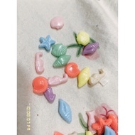 7g beads shaped like sea creatures (shellfish, snail, seahorse, etc.) for jewelry, resin shaker
