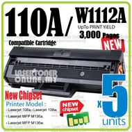 5x W1112A  W1112X W1110A Compatible Black Laser Toner For H* Laserjet 108 108A 108w H* 136 MFP 136a 