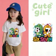 (Shipped within 24 hours) Unisex children's summer crew neck short-sleeve loose T-shirt with cartoon