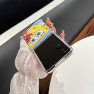 For Xiaomi Mix Flip MixFlip Mix Flip2 Case Cartoon SpongeBob Hinge Protection PC Hard Flip Phone Cov