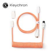Keychron 客製螺旋航插線 鍵盤傳輸線 粉橙色 (直頭)