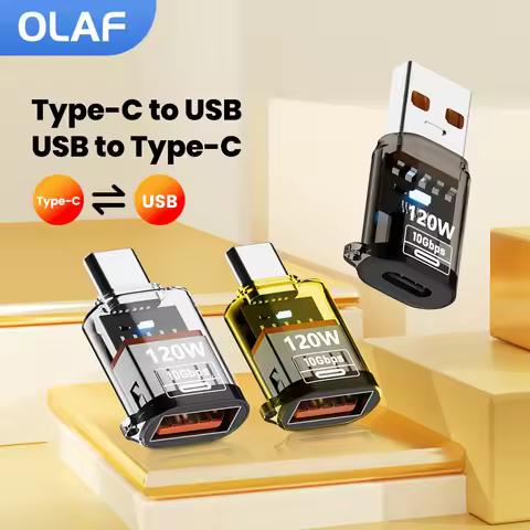 120W USB Type C OTG Adapter USB C Male to USB 3.2 Female Adapter Converters For IPhone 15 16 Macbook