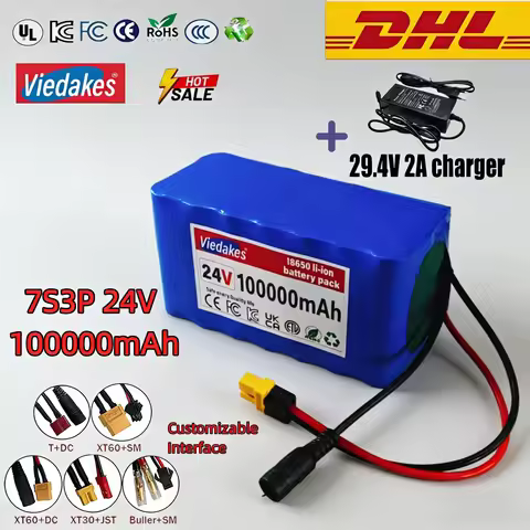 24V Lithium Battery Pack 100Ah 7S3P 21700 Anti-Corrosion Lithium Pack For Marine Fishing Boat Power 